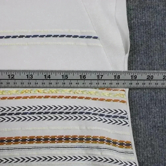 Zara sleeveless blouse white with‎ horizontal stripes step hemline M - Picture 6 of 9